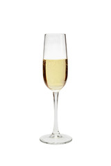 glass half full glass of champagne