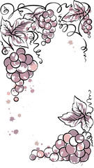 Frame of bunches of grapes/Vintage vector decoration for wine labels