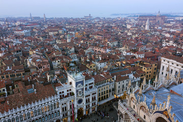 Obraz premium Panoramic view of Venice - watch tower, Italy