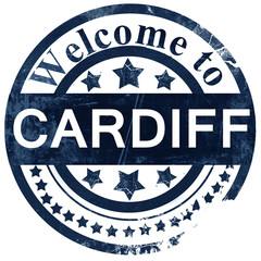 Cardiff stamp on white background