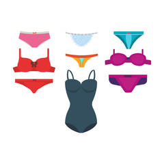 Underwear clothes vector set.