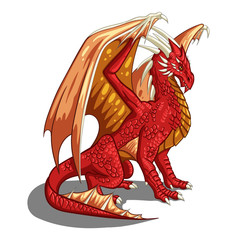 Red dragon - vector illustration