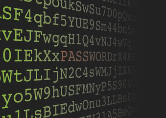 password extraction from a background made of alphanumeric chara