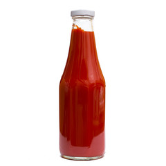 Tomaten Ketchup in einer Flasche aus Glas