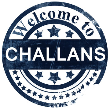 challans stamp on white background