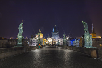 Obraz premium Prague by night