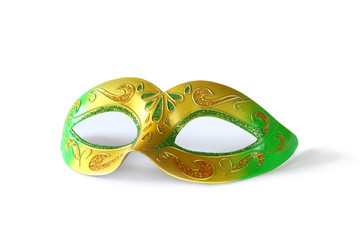 White glamor carnival mask isolated on white