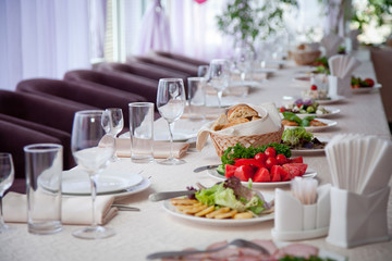 table set for a banquet