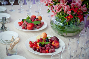 table set for a banquet