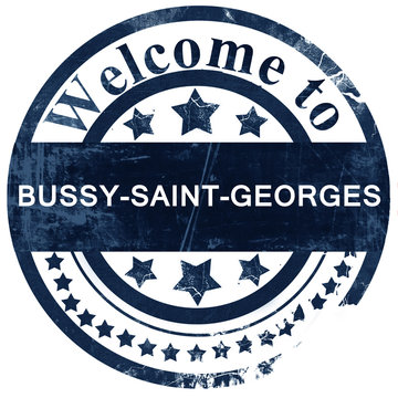 bussy-saint-georges stamp on white background