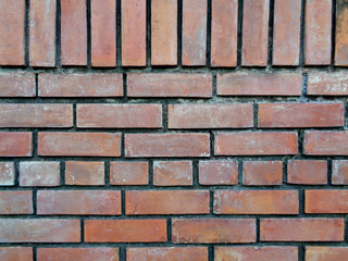 Fototapeta premium Dark Orange and Brown Terracotta Bricks Wall, Background, Banner 