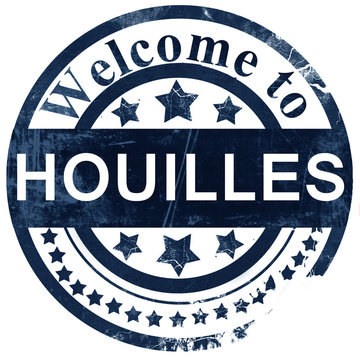 houilles stamp on white background
