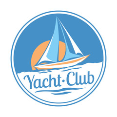 logo logotype travel tourist agency club sail yacht sea sun label