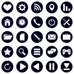 Set of 25 modern flat icons. For web and mobile design