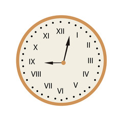 Isolated retro clock on a white background, Vector illustration
