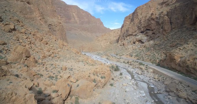 Aerial, Gorges Du Todra, Todra Gorge, Morocco. Ungraded Material