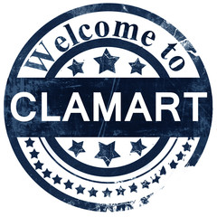 clamart stamp on white background