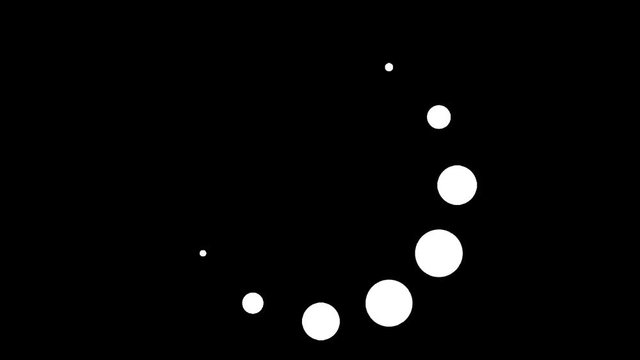 A loader - spinner animation: classic bubbles, fast movement. Use: fake mock video buffering, simulate Android / iPhone apps, YouTube buffering / loading.