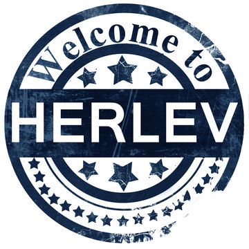 Herlev stamp on white background