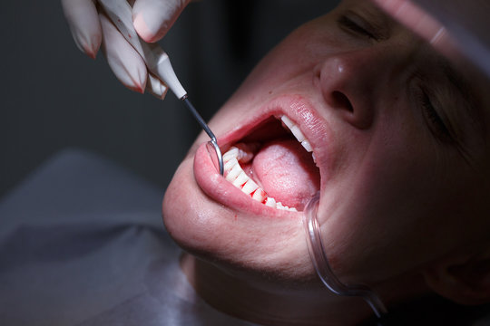 Woman at dentists office