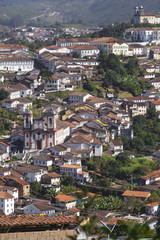 Fototapeta na wymiar View of the unesco world heritage city of Ouro Preto in Minas Ge