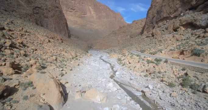 Aerial, Gorges Du Todra, Todra Gorge, Morocco. Ungraded Material
