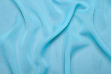 Texture of blue fabric Chiffon.