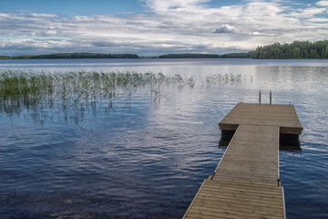 Obraz na płótnie Canvas Beautiful view of the lake district in Punkaharju, Finland
