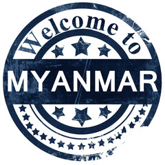 Myanmar stamp on white background