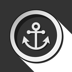 black and white round with anchor icon