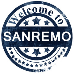 Sanremo stamp on white background