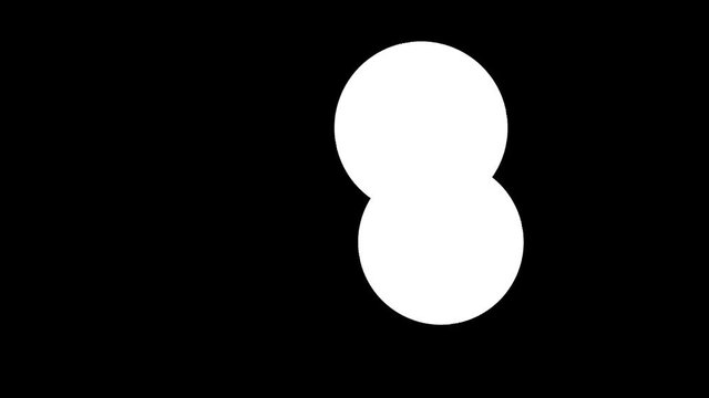 A loader - spinner animation: two balls growing and shrinking in a bezier pattern, slow movement. Use: fake mock video buffering, simulate Android / iPhone apps, YouTube buffering / loading.
