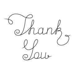 Obraz na płótnie Canvas Thank you calligraphy. Handwritten design of thank you lettering. Vector Illustration