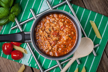 Mediterranean meal preparation.