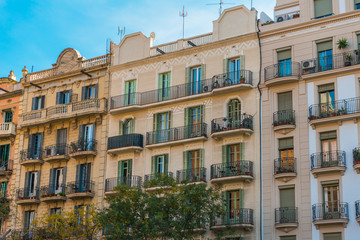 Fototapeta na wymiar luxury apartment buildings at barcelona for real estate