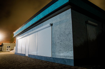 Closed shop at night