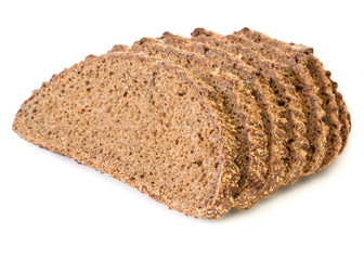 Fresh bread from wholemeal flour isolated on a white background.