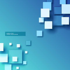 abstract blue background with 3d squares effect