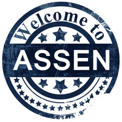 Assen stamp on white background