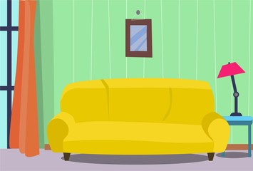 Living room interior. Background for animation