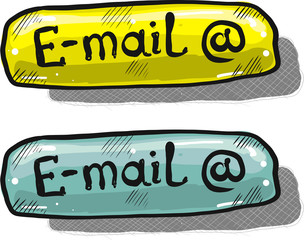 E-mail button sketch style vector web element