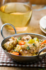 Chicken and Root Vegetable Fricassee.