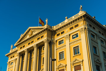 warm colored parliament building at spain