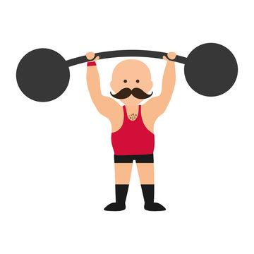 Strongman Circus Cartoon Icon Vector Illustration Graphic Design