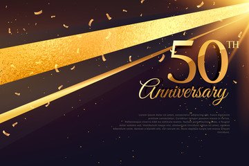 50th anniversary celebration card template - obrazy, fototapety, plakaty