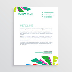 abstract letterhead template with colorful shapes