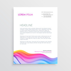 colorful wave effect letterhead design