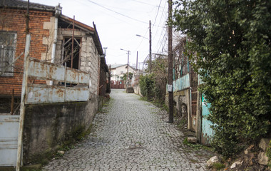 old street with houses and stone road. Kutaisi, Georgia