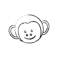 cute mokey cartoon icon vector illustration graphic design