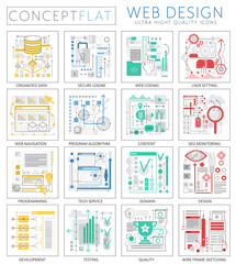Infographics mini concept Web design icons for web. Premium quality design web graphics icons elements. Web design concepts.